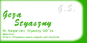 geza styaszny business card